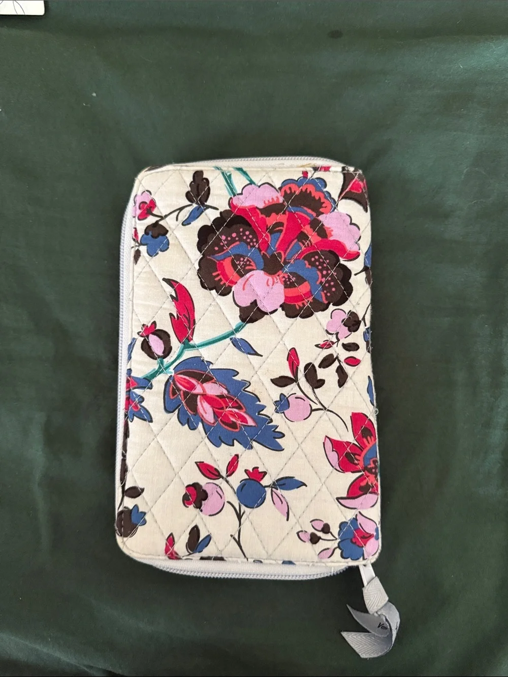 Vera Bradley Quilted Floral Zip Wallet in Cream, Pink, Blue, Brown - Picture 3 of 3